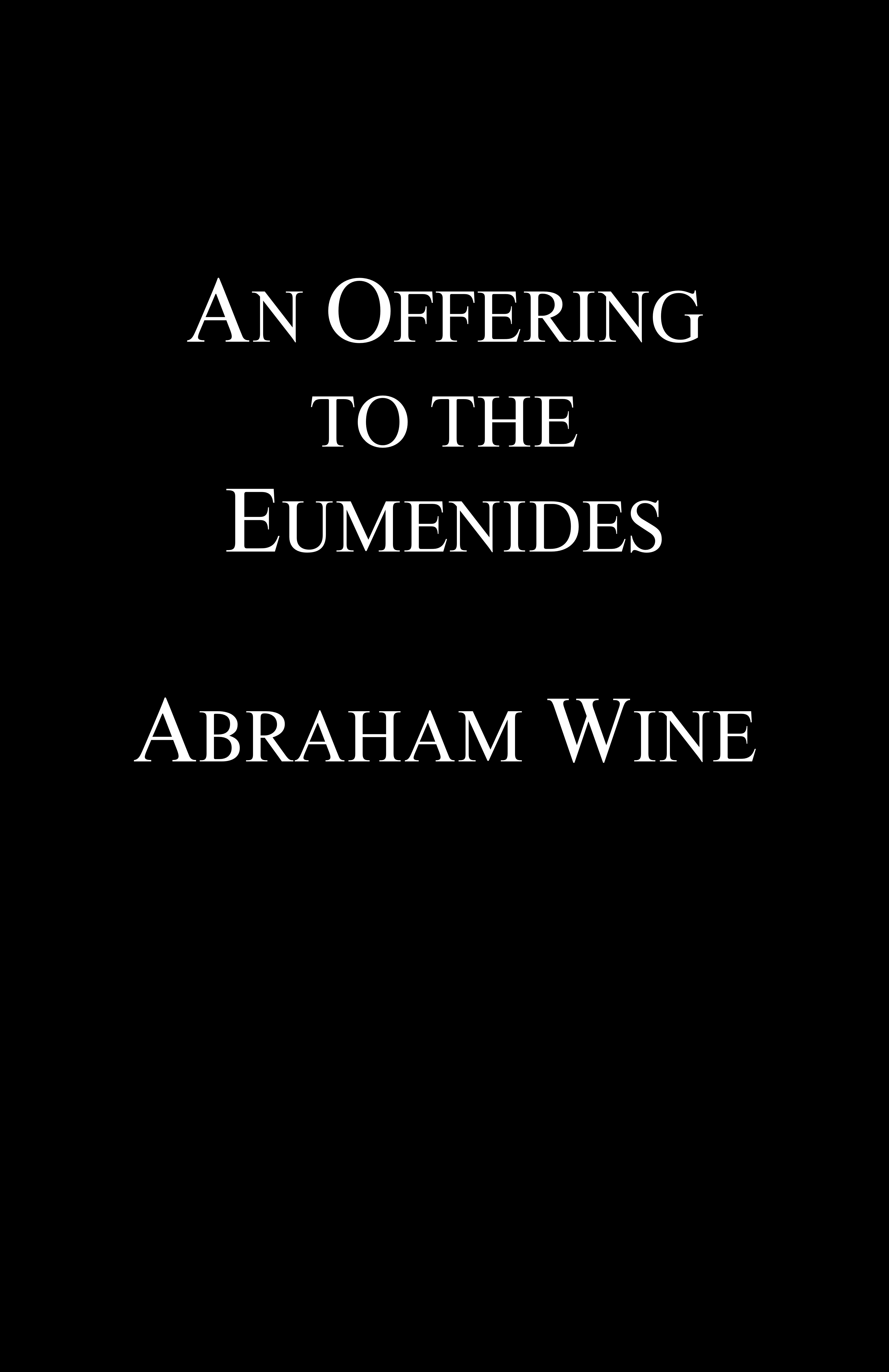 The cover of 'An Offering to the Eumenides'